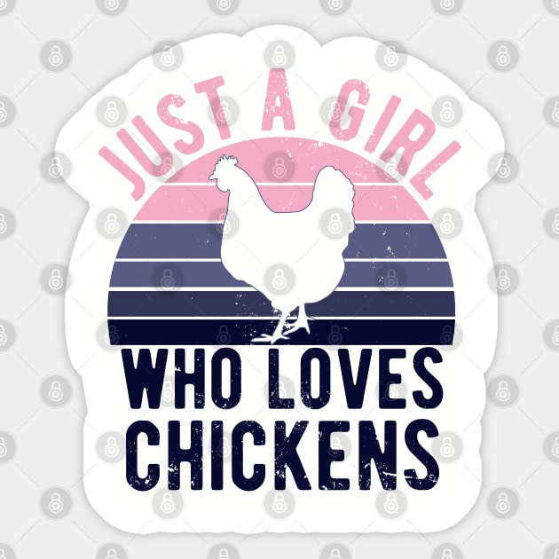 Just A Girl Who Loves Chickens for Chicken Lovers Gift Sticker by Zen Cosmos Official